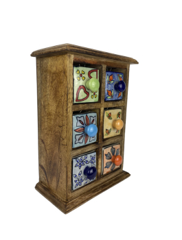 Kleinkommode mit 6 Keramikschubladen